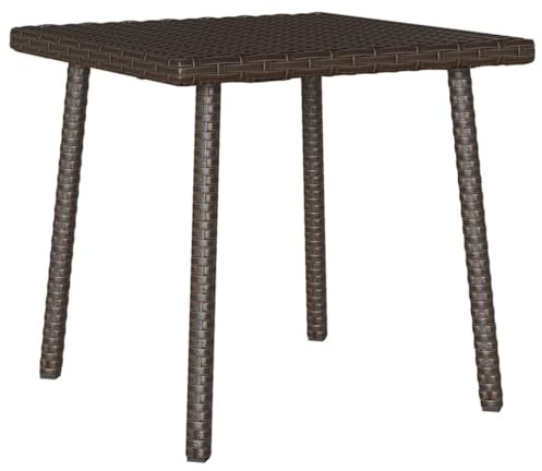 Xichuzi Garten-Couchtisch Rechteckig Braun 40x40x37 cm Poly Rattan, Living Room Table, Wohnzimmertisch, Beistelltisch, Side Table & End Table, Coffee Table - 4104046