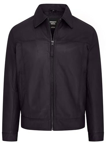 Mens Classic 100% Nappa Leather Harrington Biker Jacket