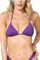 Goldenpoint Donna Costume da Bagno Tinta Unita - Parte Alta del Bikini - Triangolo Scorrevole con Imbottitura Removibile in Microfibra con Strass Taglia 2B Colore Viola