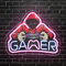 Rucvixkt Gamer Néon Signe De Jeux Décoration,Néon Led Manette Jeu Logo,Enseigne Lumineuse Decor Gaming Néon pour, Cadeaux sympas pour la décoration de la Game Room des garçons