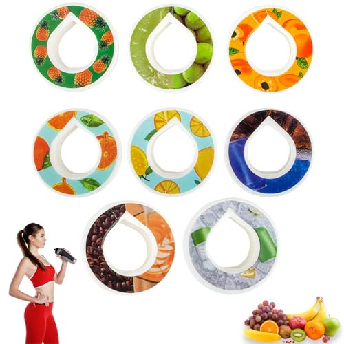 MUNSKT 8 Scented Flavor Pods for Water Bottles, Fruit-Infused Aroma Pods, Reusable Flavoured Water Bottle Accessories Kit
