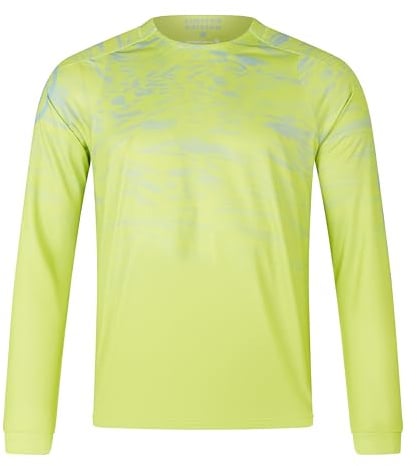 Endura Men's Marble Printed Long Sleeve Cycling Tee, Lime Green, Large