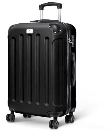 LUGG 24 Inch Suitcase Hard Shell Case 4 Wheel Travel Bag Lightweight ABS Material with TSA Lock Approved for Travel with easyJet, British Airways, RyanAir, Virgin Atlantic, Emirates (67x26x44cm)
