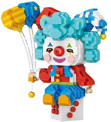 Pasyru Clown Mini Bausteine Spielzeug Kit, 960 Teile Clown Klemmbausteine Modular Spielzeug Modell, DIY Kreatives Architektur Mikro Bauklötze Modellbausatz, Nicht Kompatibel mit Großen Marken