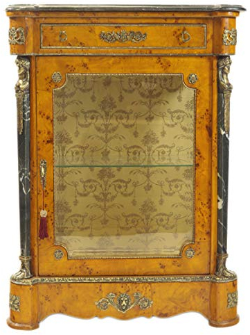 Casa Padrino Empire Vitrine Vogelaugenahorn 85 x H105 cm - Vitrinenschrank - Wohnzimmerschrank Barock