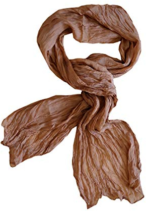 Posh Gear Damen Herren Seiden Schal wrinkle scarf, braun aus 100% Seide