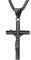 FaithHeart Schwarz Bibel Gebet Kreuz Anhänger mit 55cm Kette, Halskette für Herren Damen, Schwarz Kreuz Anhänger mit Weizenkette