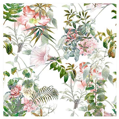 murando - Tapete selbstklebend 10m Wandtattoo dekorative Möbelfolie Dekorfolie Fotofolie Panel Wandaufkleber Wandposter Wandsticker - Blumen Blätter Natur b-B-0318-j-a