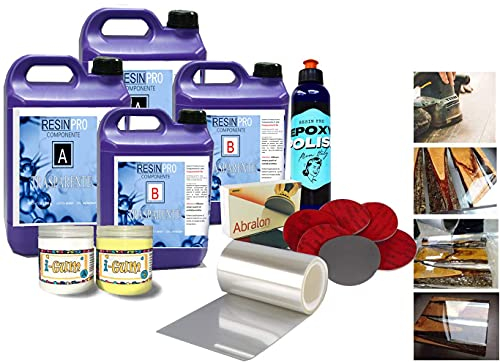 Resin Pro 8 KG Gießharz Anfänger Set, für Holz- und transparente Epoxid-Tische, Epoxid-Tisch, DIY, Epoxidharz, Tischsets, DIY, Heimwerken