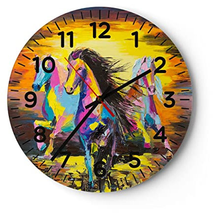 ARTTOR Moderne Wanduhr 30x30cm Rund Glasuhr Natur Kunst - 3433