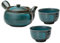 Mino Ware Teiera giapponese Kyusu Yunomi Set Emerald Line modello su verde foresta