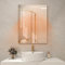 byecold 80 x 60 cm 450W Smart Heated Bathroom Mirror Electric Infrared Heating Panel Mirror Frameless Wall Mounted IP54 Waterproof/Dustproof/Anti-Fog