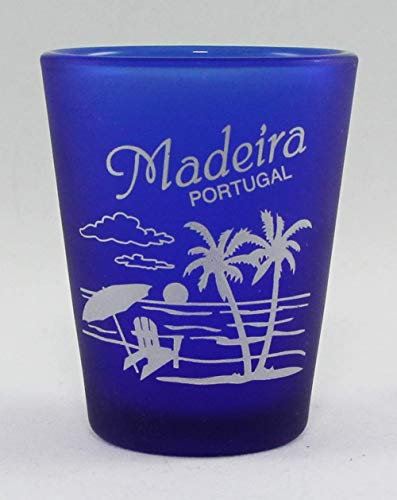 Madeira Portugal Verre à shot givré Bleu cobalt