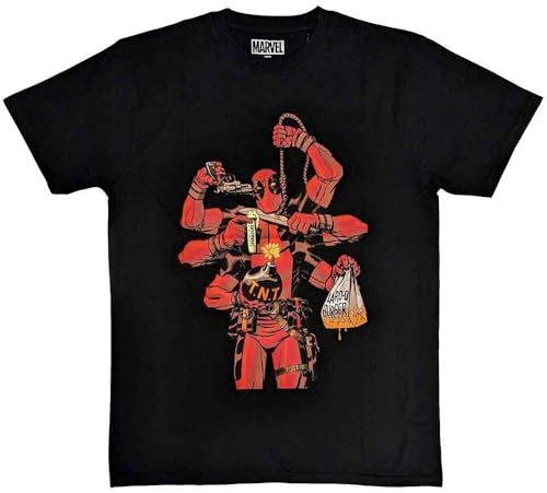 T-Shirt # Xxl Unisex Black # Deadpool Arms