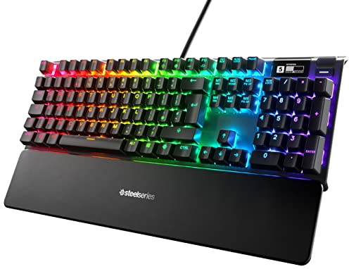 SteelSeries Apex Pro - HyperMagnetic Gaming Keyboard - World's Fastest Keyboard - Adjustable Actuation - OLED Screen - RGB - USB Passthrough - English QWERTY Layout - Standard