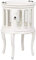 LEBENSwohnART Teeschrank Barschrank CORUNA-Rund Mahagoni Antique White Beistelltisch Shabby