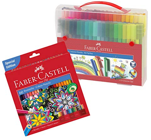 Faber-Castell Connector 155579 Filzstift im Etui, 80 Stück (2er Set (80+60))