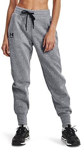 Under Armour Womens Rival Fleece Joggers Grey XL