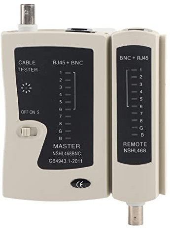 ViaGasaFamido YG468B Cable Tester Professional RJ45+BNC Cable Tester Fast Accurate Testing Network Phone Wire Test Tool with Storage Bag,Network Analyzer