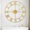 Maxstar Moderne römische Ziffern große Wanduhren,Nicht tickende Runde Metall stille Vintage Wanduhr für Wohnzimmer,Küche,Schlafzimmer,Garten Dekor-Gold 40cm