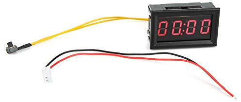 Elektronische LED-Autouhr Digitale Autouhr Mini Digitaluhr Auto Elektronische Uhr mit Leuchtfunktion Zubehör 4,5–30V für Autos Boote Flugzeuge (Rot)