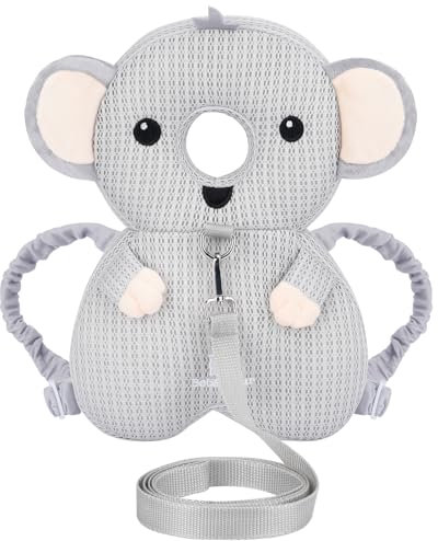 Bebamour Baby Kopfschutz Baby Sit Me Up Baby Sitz Kleinkind Baby Walking Kopfschutz Sicherheit Pads, einstellbare Säugling Kissen Rucksack für Baby Walkers(Owl with Bear Knee Pads)
