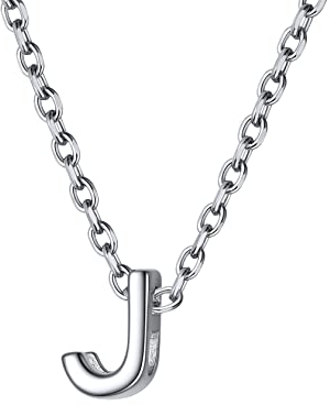 ChainsHouse damen Kette, 925 Silber Buchstabe J Halskette, Halskette mit Buchstabenanhänger Silber Freundschaftskette Partnerkette für Geliebte Liebeskind