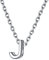 ChainsHouse damen Kette, 925 Silber Buchstabe J Halskette, Halskette mit Buchstabenanhänger Silber Freundschaftskette Partnerkette für Geliebte Liebeskind