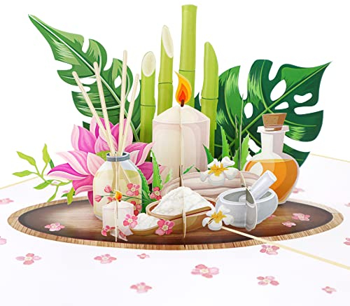 MOKIO® Pop-Up Wellness Gutschein – 3D Geschenkgutschein für Wellness, Massage, Yoga, Sauna, Therme, Beauty, Kosmetik – Gutscheinkarte für einen Wellness-Tag, Wellness-Wochenende