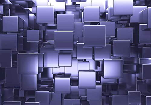 decomonkey Fototapete Abstrakt 400x280 cm Design Tapete XXL Fototapeten Vlies Tapeten Vliestapete Wandtapete moderne Wand Schlafzimmer Wohnzimmer 3d Effekt Optik Geometrisch Violett Lila