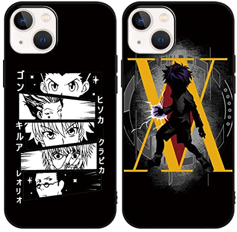 Eouine 2 Stück Handyhülle für iPhone 13/iPhone 14 Hülle 6.1 Zoll mit Anime Jungs Hunter × Hunter Hülle Killua Zoldyck Hisoka Schutzhülle mit Cartoon Motiv Case Matt TPU Silikon für iPhone13/14