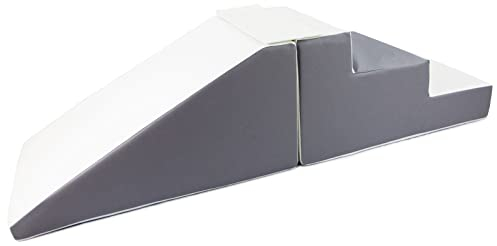 Lot de 2 Grands Blocs en Mousse: Toboggan et escaliers pour crèches (Couleur: Blanc,Gris)