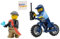 LEGO Stadt: Polizistin Minifigur mit Fahrrad und Ganoven