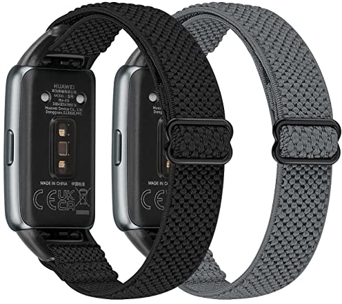 YCHDDER Elastisches Nylon Armband kompatibel mit Huawei Band 6/Huawei Band 6 Pro/Honor Band 7 Armband,Verstellbare Aatmungsaktive Sport Ersatzarmband für Herren Damen