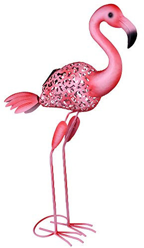 Solarlampen für Außen Figur Garten Skulptur Außenleuchte Solar Gartenlampen Flamingo Form, mit Erdspieß pink, 1x LED, H 74 cm