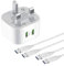 Dual USB C 25W Charger Plug and Cable for Samsung Galaxy A56/A55 A25 A54 5G/A35 A53/A14 A16 A52 A52S A13/S24 Ultra/S22 Plus/S21 FE/A05S,Z Fold 4 5,Z Filp,Note 20/10,Super Fast Phone Charging Adapter