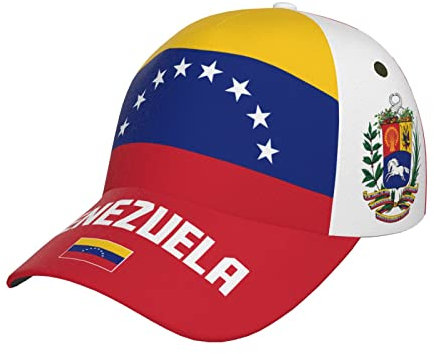 RFSHOP Gorra de béisbol con la bandera de Venezuela y Venezuela con impresión completa 3D para adultos, unisex, ajustable, gorra patriótica de fútbol, N.º 949, Talla única