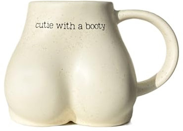 Butt Funny Coffee Mug for Women, Cute Novelty Gifts Butt Shaped 3d Cup, Cute Mugs for Women Booty Mug, Female Body Mug Vase, Funny Mugs for Friends 12oz (Cream)