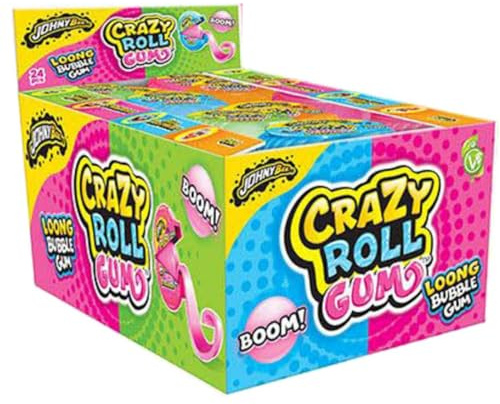 Rotolo Gomme da Masticare Crazy Roll Bubble Gum JohnyBee 24 x 18 g