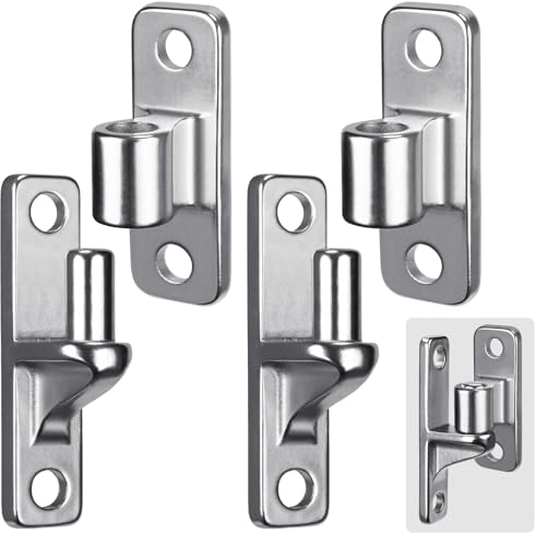 Insaga Lot de 2 charnières de portail en acier inoxydable 304 pour portails de ferme, une pièce avec maillons de chaîne sans soudure de 1,6 cm, charnières de portail pour clôtures en bois