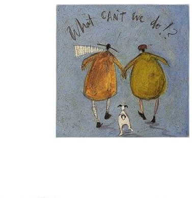 Sam Toft - Poster What Can´t We Do!? (30 cm x 30 cm) (Blau/Gelb/Weiß)