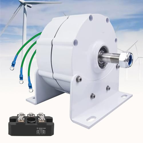 YMAOMAO Motor generador de imán Permanente de 12000W, generador de imán Permanente trifásico sin Engranajes con rectificador, generadores de alternador de CA de Baja Velocidad con Uso Base,220V