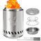 YEFU Rauchfreie Tisch-Feuerstelle, für drinnen und draußen, Tisch-Feuerstelle, betrieben mit Holzpellets, flüssigen Brennstoffen, tragbarer Mini-Herd mit Tasche & Brennerkappe & Gestell & feuerfester