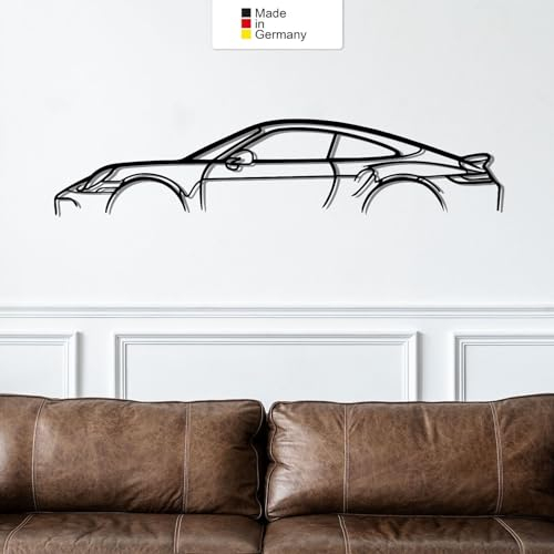 for Porsche 911, Metall Wandbild, Wanddeko, Auto Silhouette, Metal Car Wall Art (Größe: 69 cm (27))