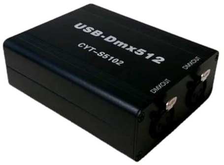 Loufy Schwarzer USB-DMX-Controller für Bühnenbeleuchtung, DMX512-Controller, Unterstützt MA OnPC Freestyler + 3D DJ USB-DMX-Schnittstelle