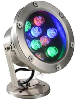 Submersible LED Fountain Light - LED Swimming Pool Underwater Light, 12V IP68 Waterproof Above Ground Swimming Pool Spotlight, Stainless Steel LED Underwater Swimming Pool Spotlight ( Color : Red , Si