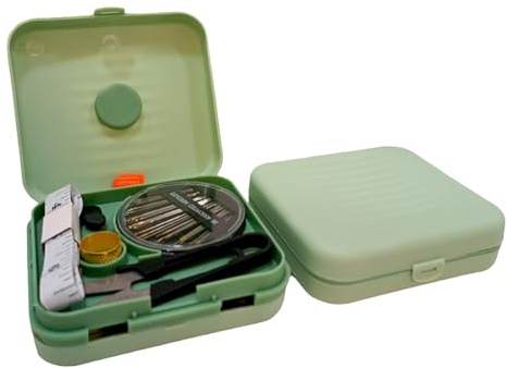 JYC CREATIVE Tragbares Nähset, magnetische Box mit Fäden, Nadeln und Nadeln, Organizer für Handarbeit, Hellgrün