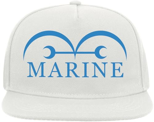 Atspauda Anime 221 Snapback Flat Visor Cotton Blend Cap White, weiß, Einheitsgröße