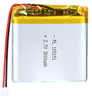 Batteria Lipo da 3,7 V, 3,7 V, 3000 mAh, 105151, agli ioni di litio con connettore 2P PH con griglia da 2,0 mm