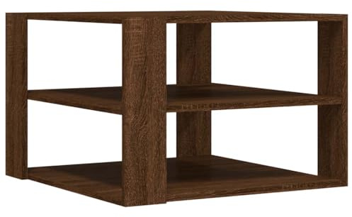 vidaXL Couchtisch, Beistelltisch mit Stauraum, Sofatisch Kaffeetisch für Wohnzimmer, Teetisch Wohnzimmertisch, Braun Eichen-Optik Holzwerkstoff